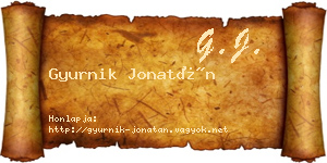 Gyurnik Jonatán névjegykártya